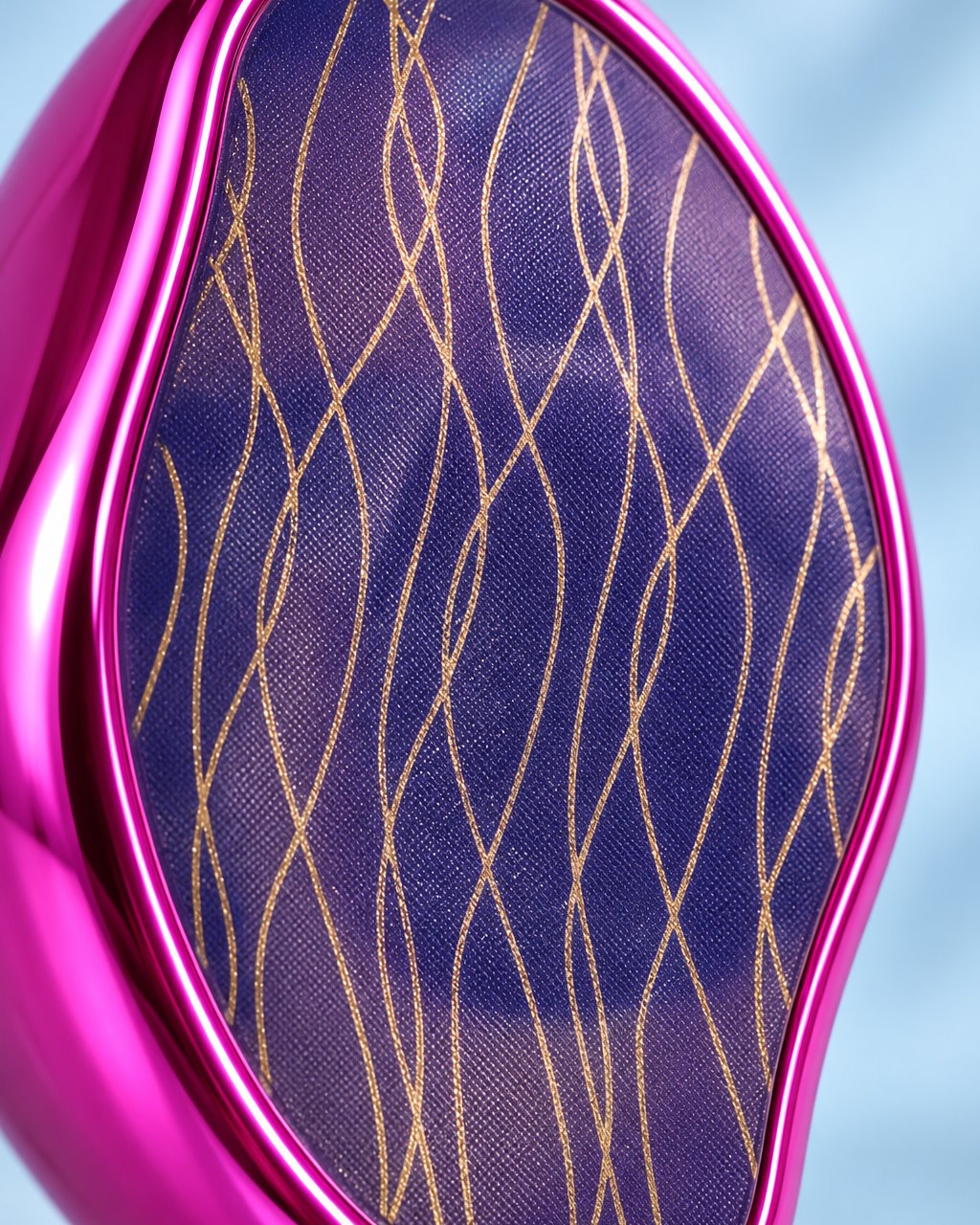 Close-up of the eraser's patterned nano-glass pad and glossy rim