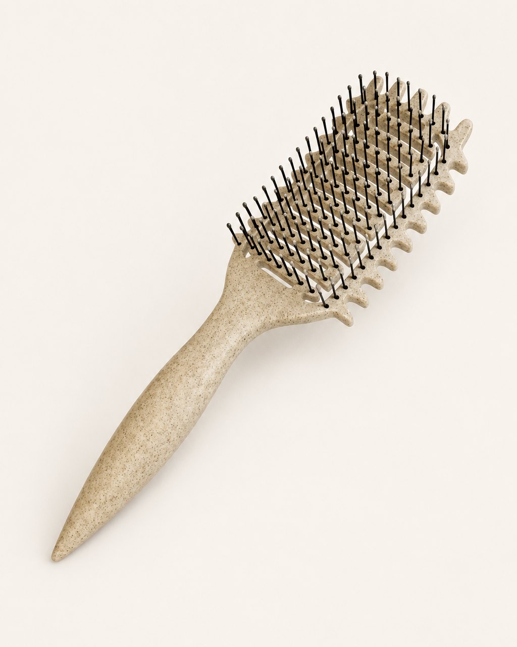 Beige speckled curl defining brush