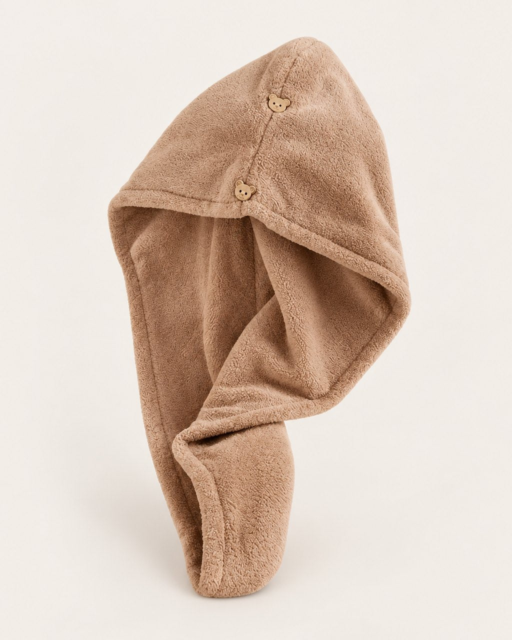 Brown double-layer hair towel wrap