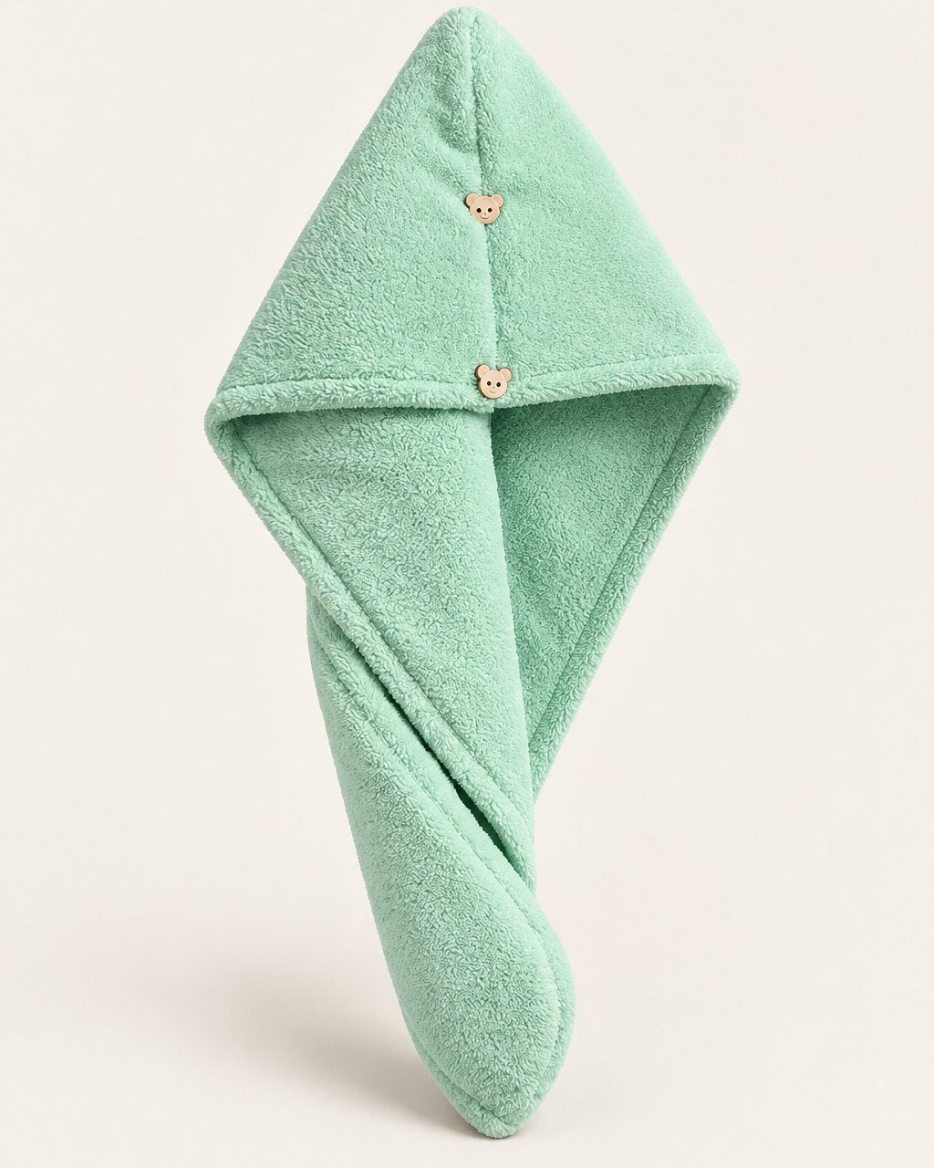 Green double-layer hair towel wrap