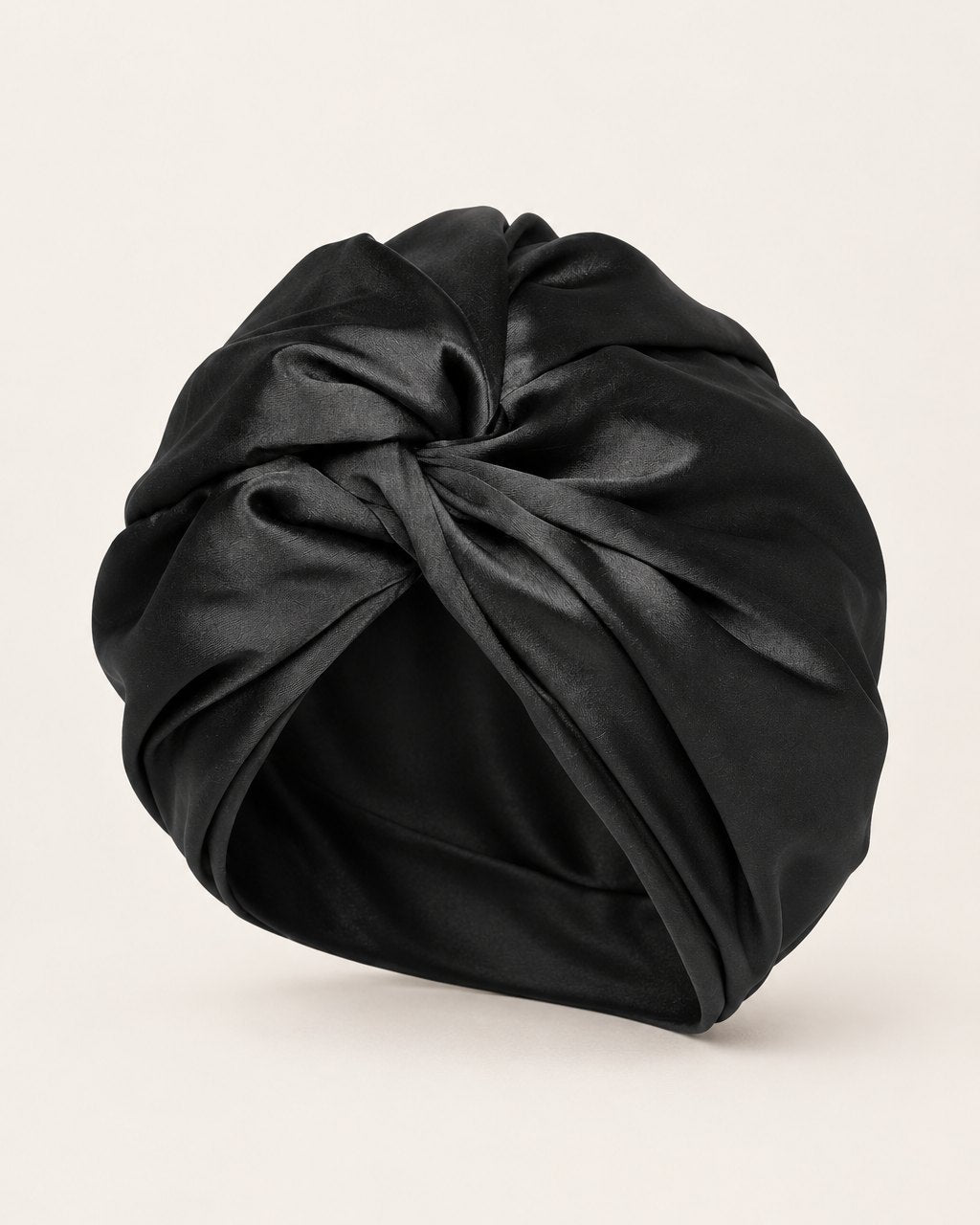 Black satin twist turban